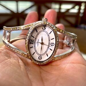 Anne Klein Stainless Steel Back Japan Movement Bracelet watch Mother of Pearl